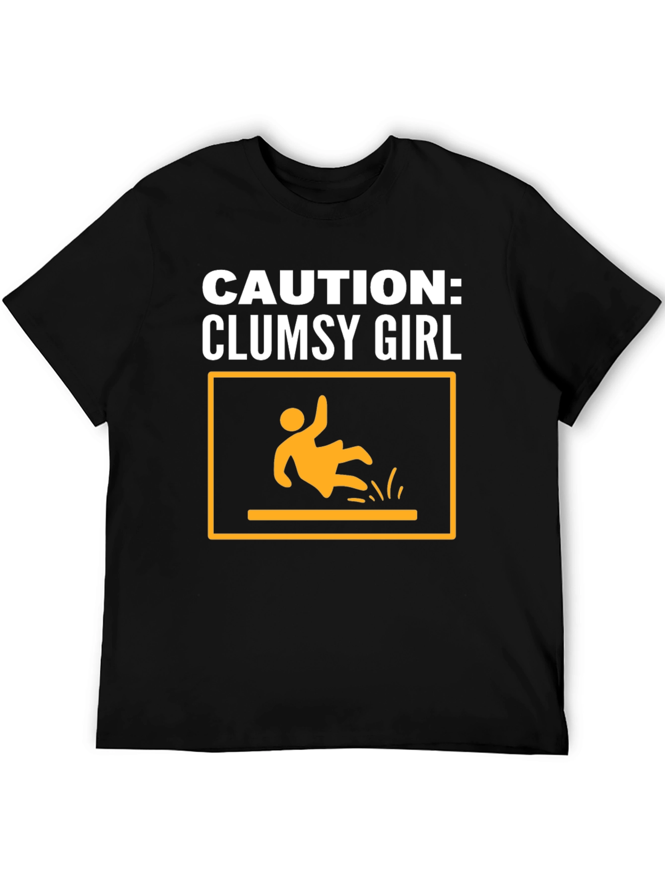 Black Caution: Clumsy Girl Graphic Tee - Unisex view 5