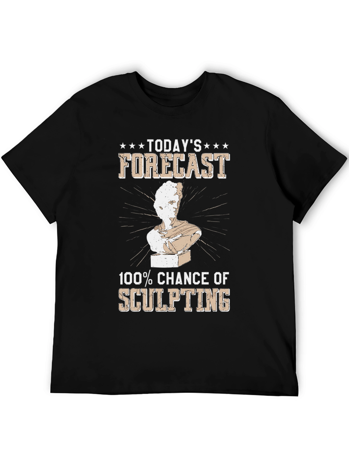Black Sculpting Forecast T-Shirt - Chance of Art view 5