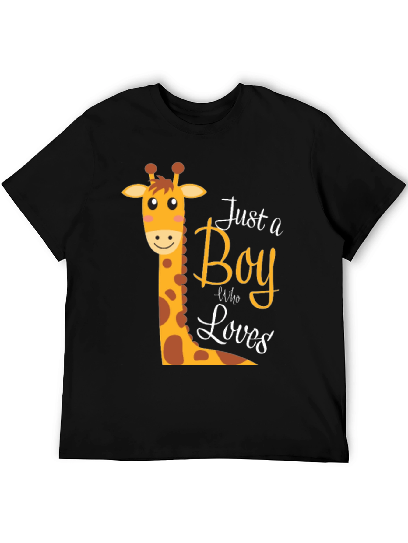 Black Boy Giraffe Graphic T-Shirt - Fun & Stylish Tee view 5