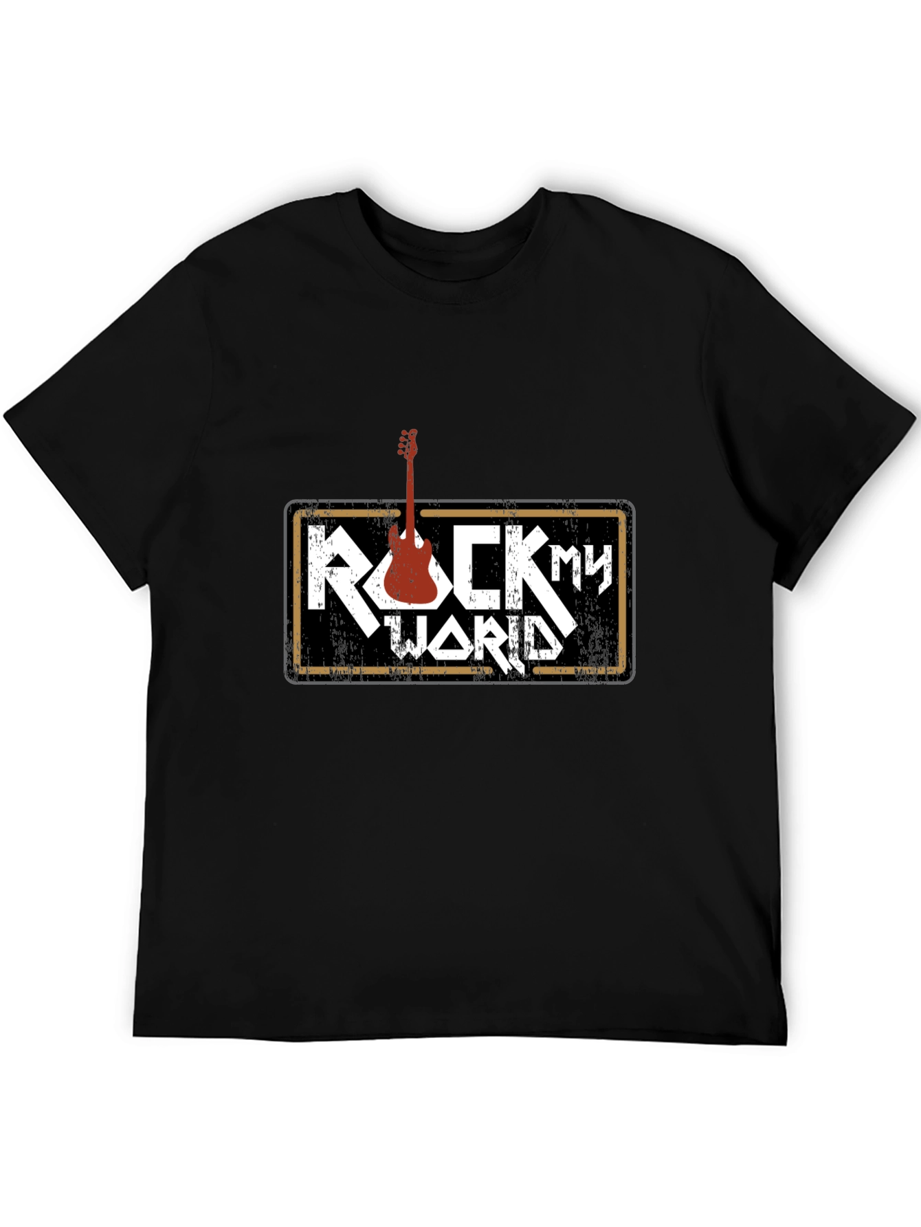 Black Rock My World Graphic Tee - Black Cotton T-Shirt view 5