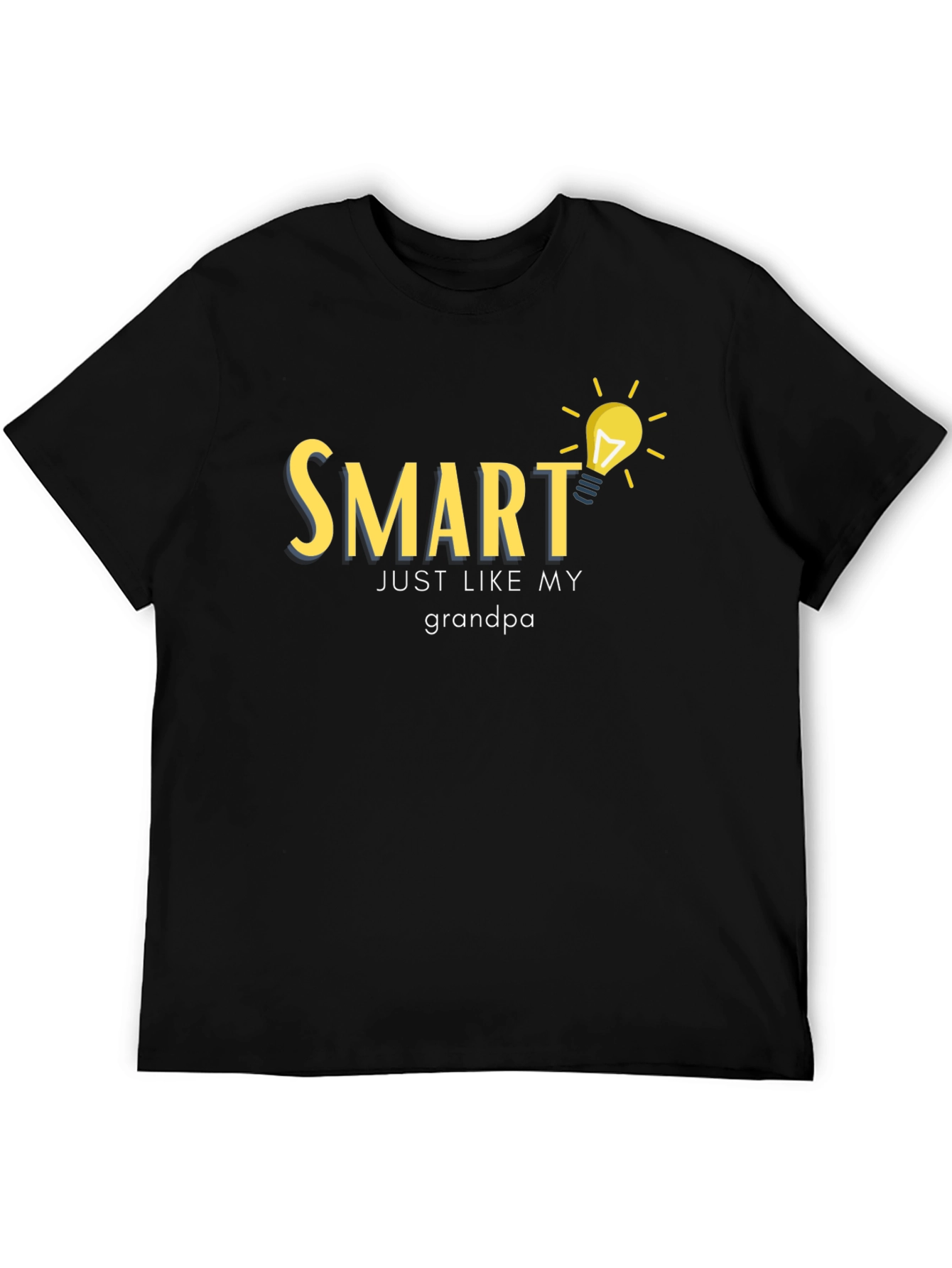 Black Smart Like Grandpa T-Shirt - Clever Design view 5