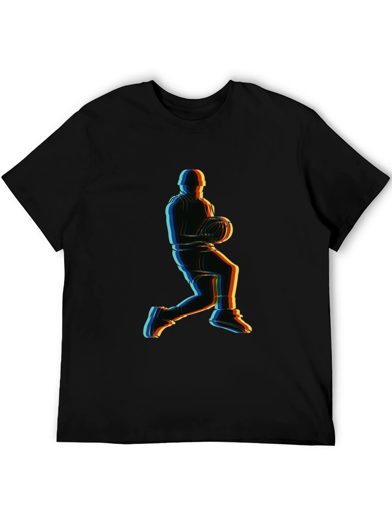 Black Basketball Player Graphic Tee - Retro Style view 5