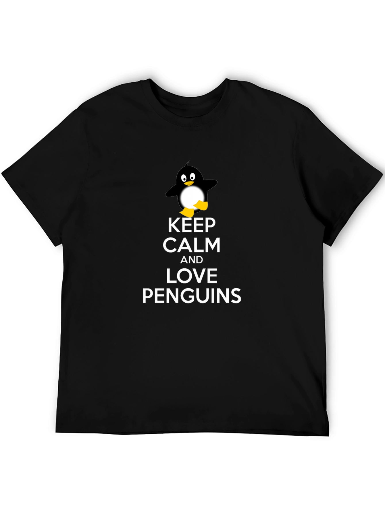 Black Keep Calm and Love Penguins T-Shirt view 5