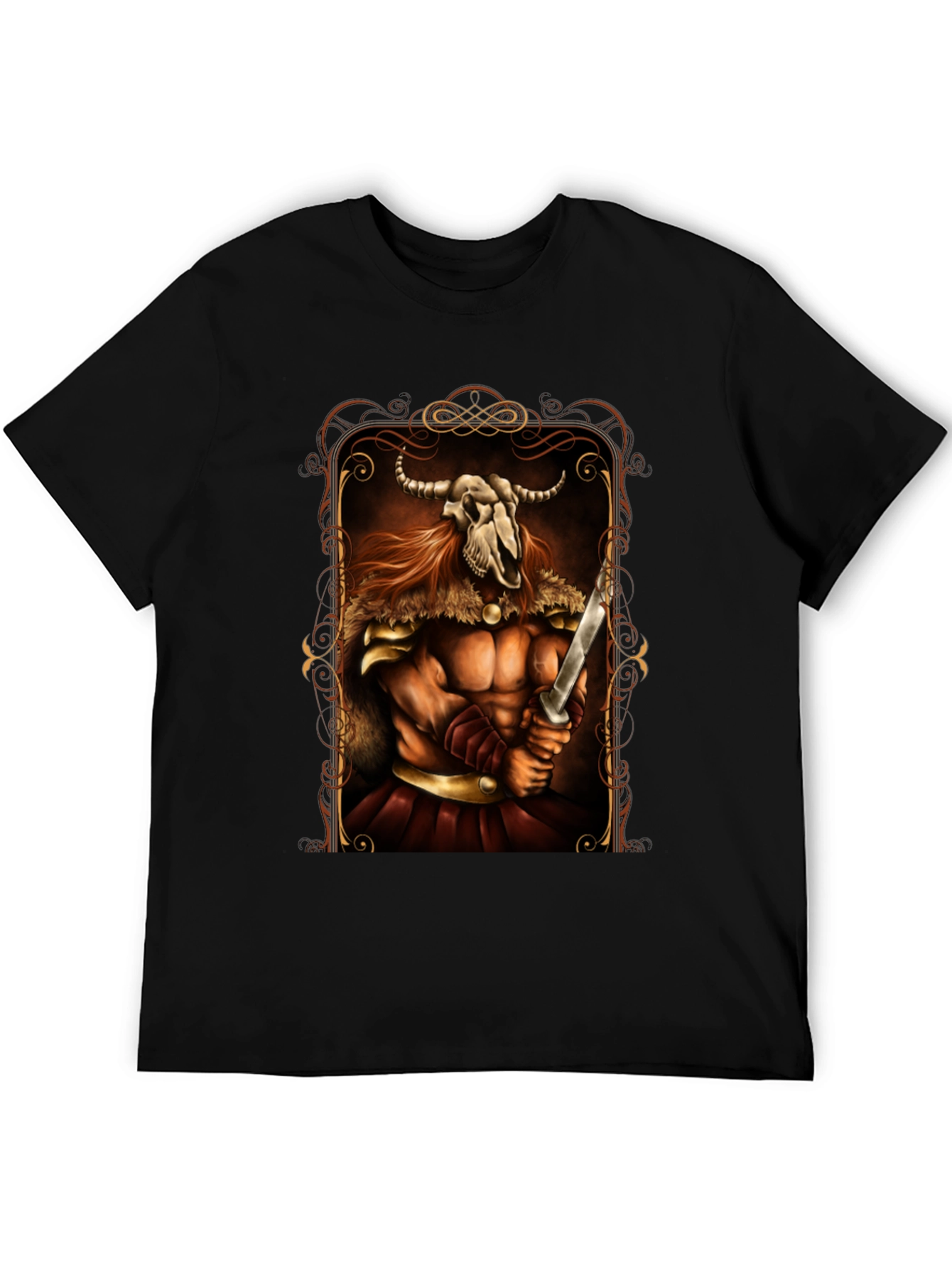 Black Viking Warrior Graphic Tee view 5