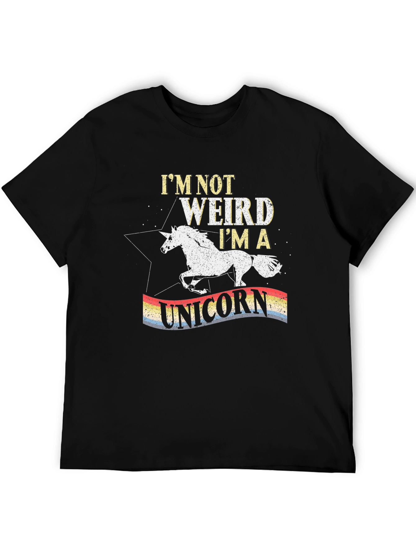 Black I'm Not Weird, I'm A Unicorn T-Shirt view 5