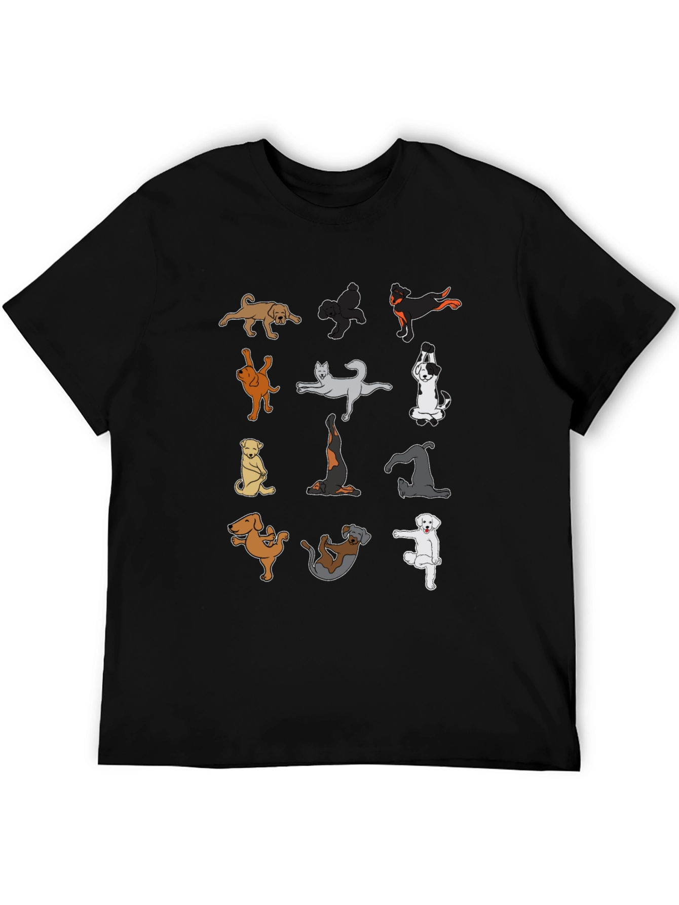 Black Dog Yoga T-Shirt - Cute Canine Poses view 5