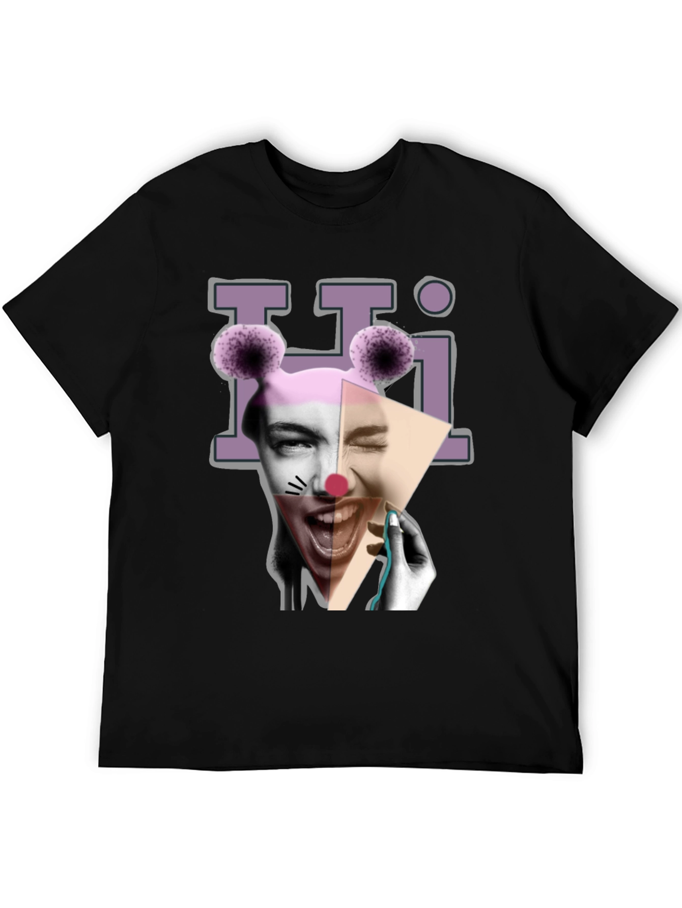 Black Clowncore Graphic Print Black T-Shirt view 5