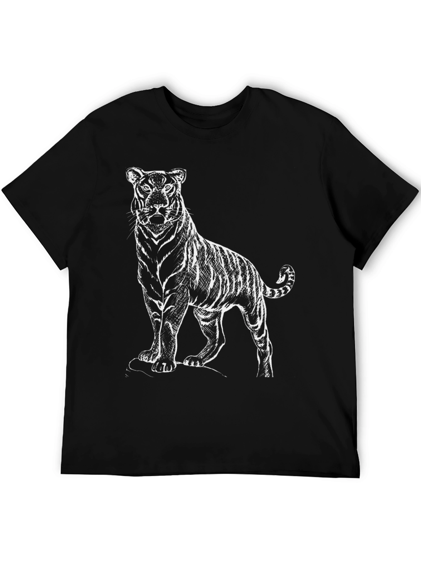 Black Tiger Graphic Black T-Shirt view 5