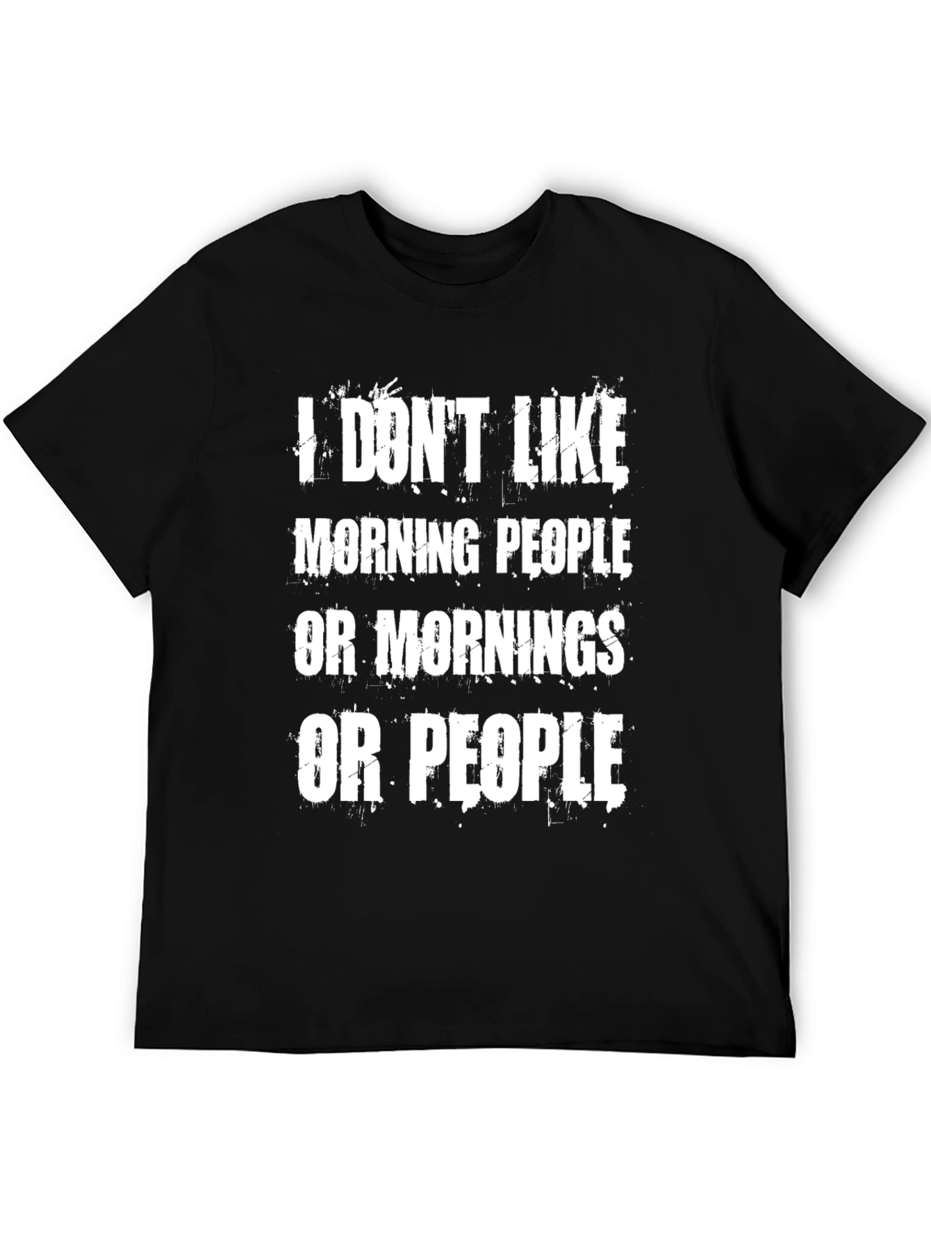 Black Humorous "I Don't Like Morning People" Graphic Tee view 5