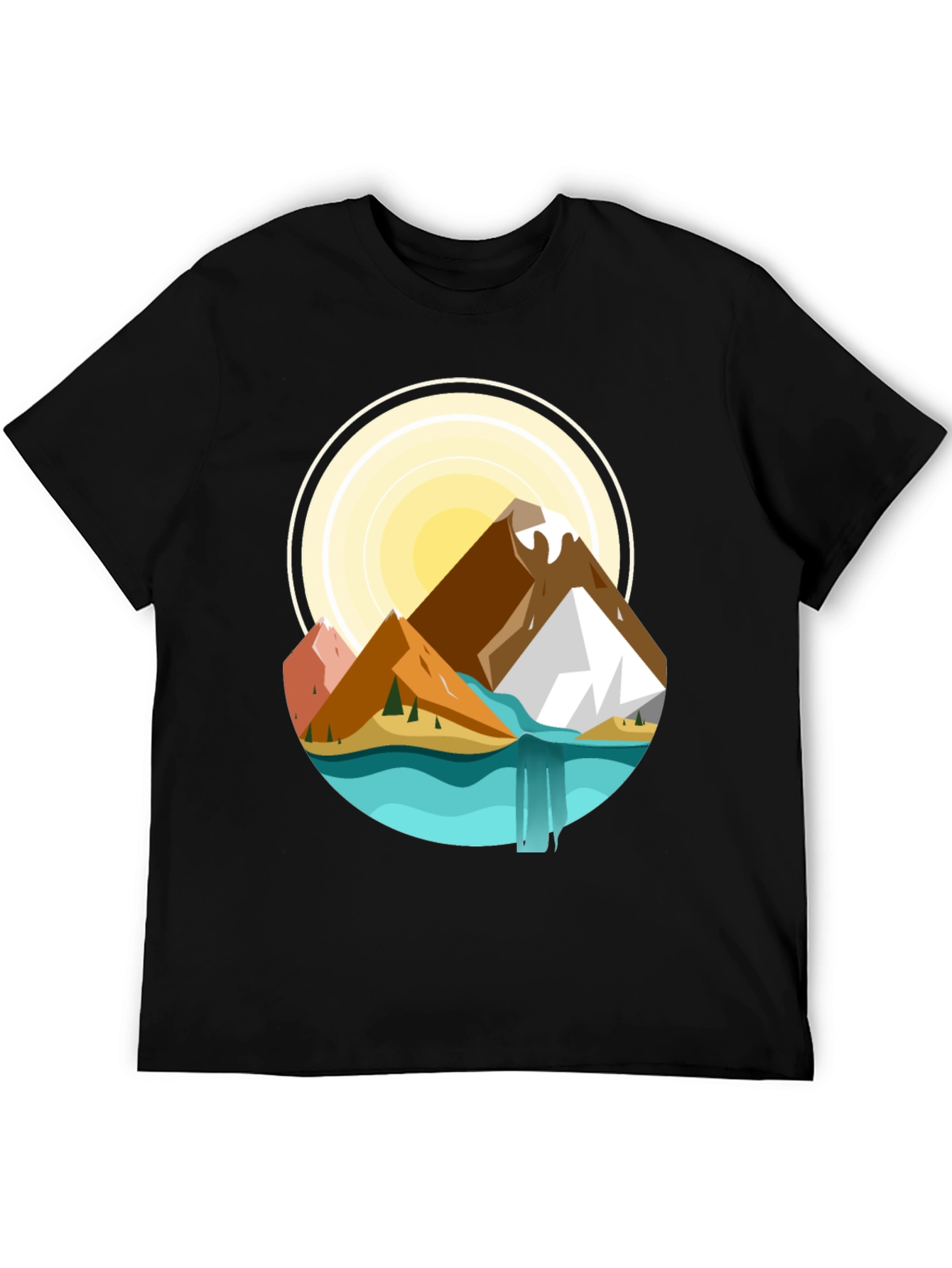 Mountain Scene Graphic T-Shirt - Nature Adventure Tee - 5