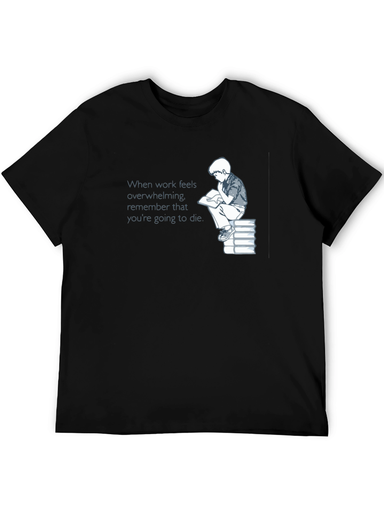 Black Mortality Reminder T-Shirt - Dark Humor Tee view 5