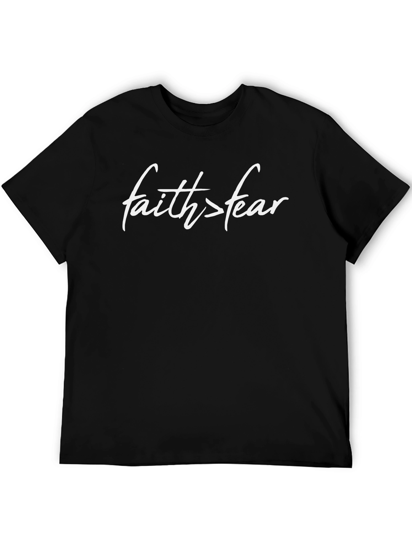 Black Faith Over Fear T-Shirt - Black view 5