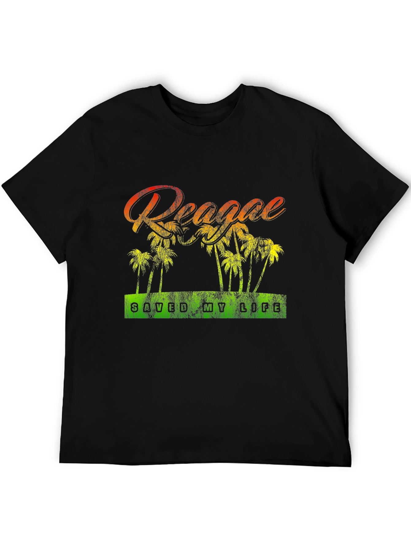 Reggae Saved My Life Black Graphic T-Shirt - 5