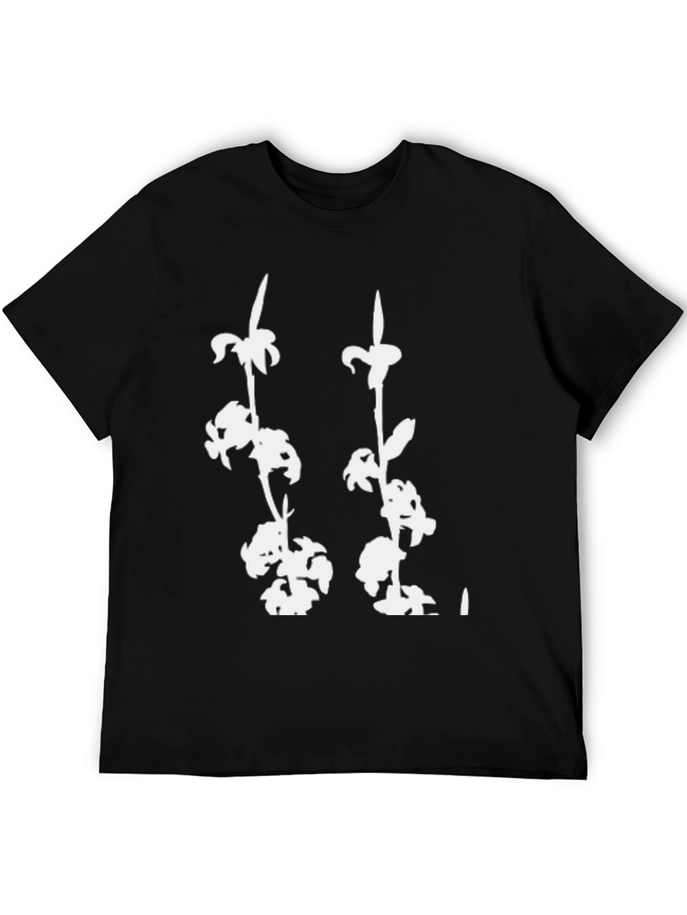 Black Floral Graphic Print Black T-Shirt view 5