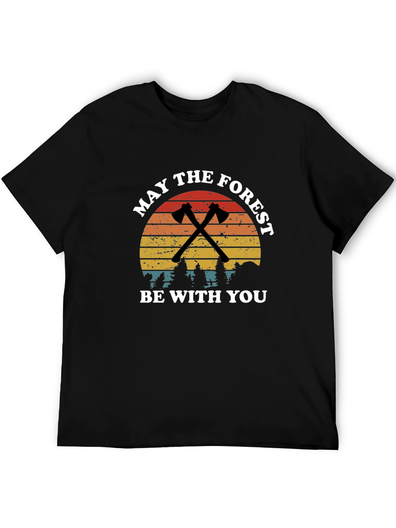 Black May the Forest Be With You Black T-Shirt view 5
