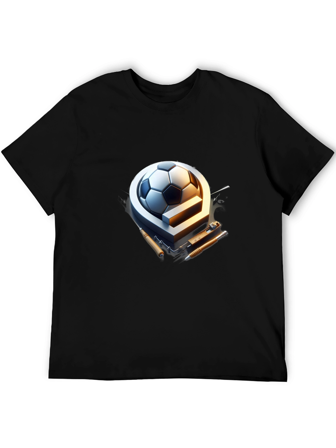 Soccer Ball & Drafting Tools Graphic Tee - 5