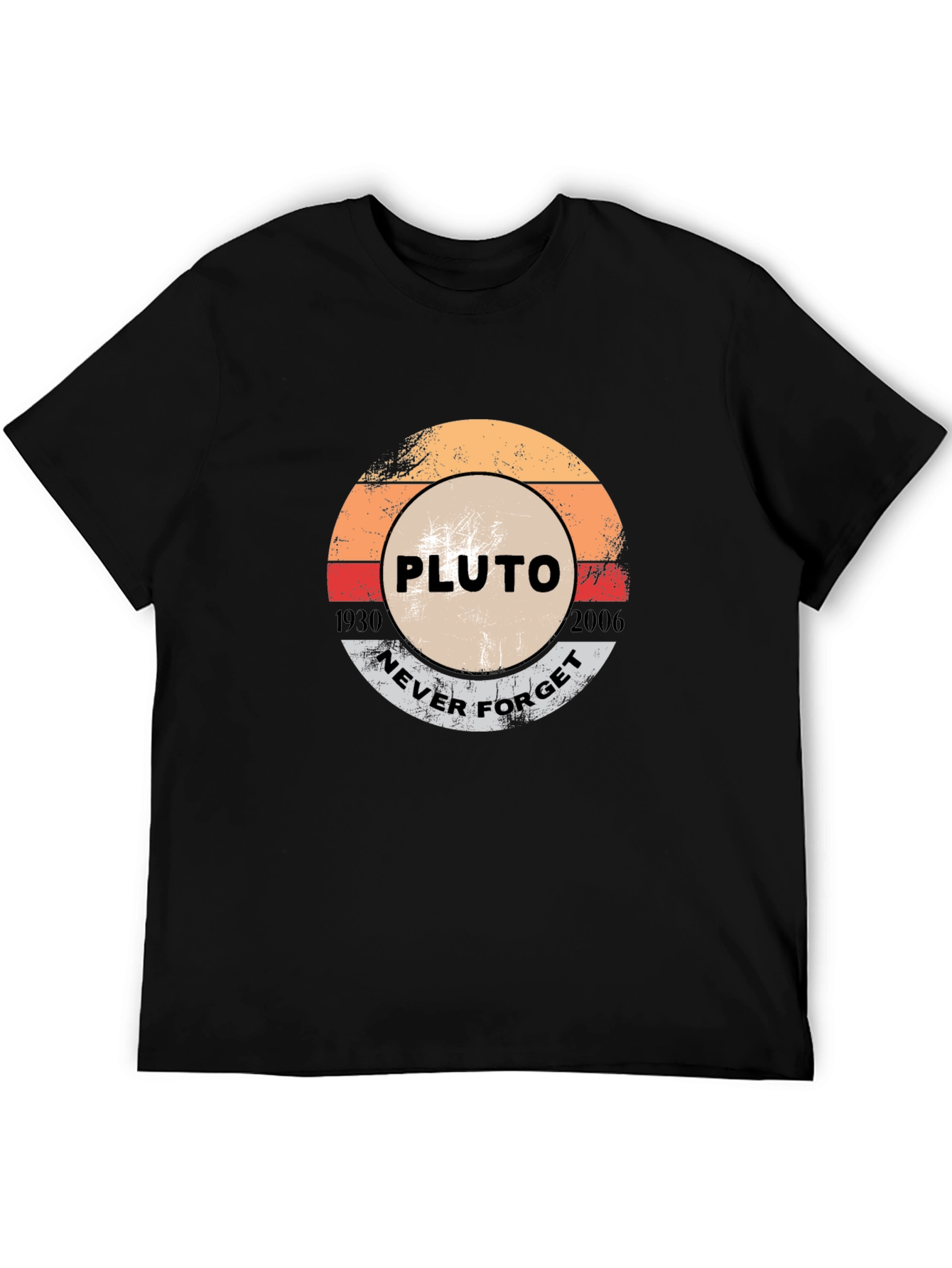 Black Pluto Never Forget Graphic T-Shirt view 5