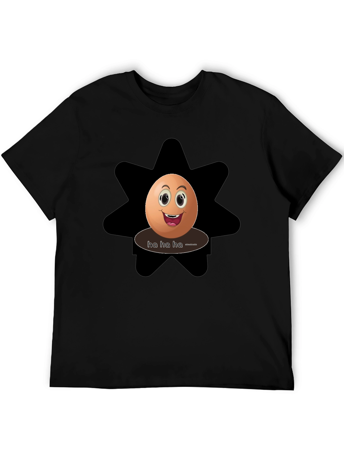 Black Funny Egg Graphic Tee - Black Cotton T-Shirt view 5