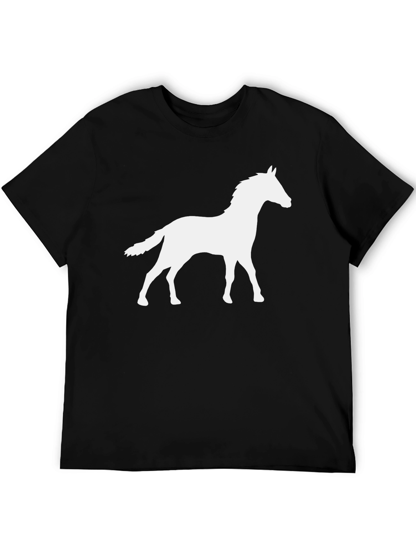 Black Horse Silhouette Black T-Shirt view 5