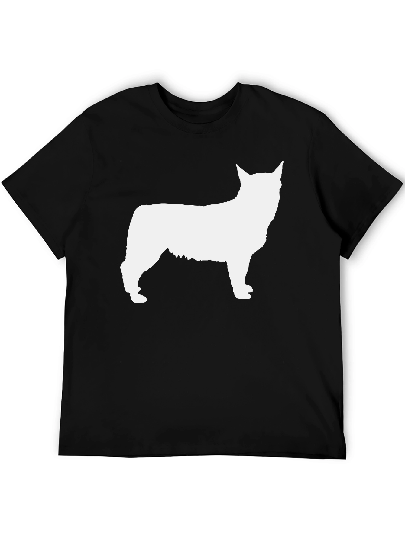 Black Dog Silhouette Graphic Tee - Black Cotton Shirt view 5