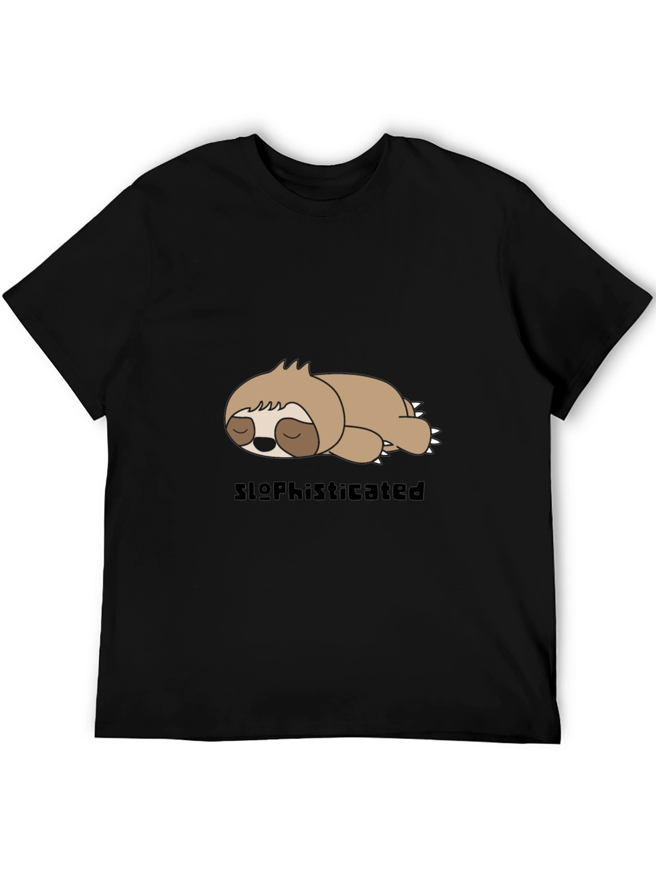 Black Sloth Sophisticated Graphic T-Shirt view 5