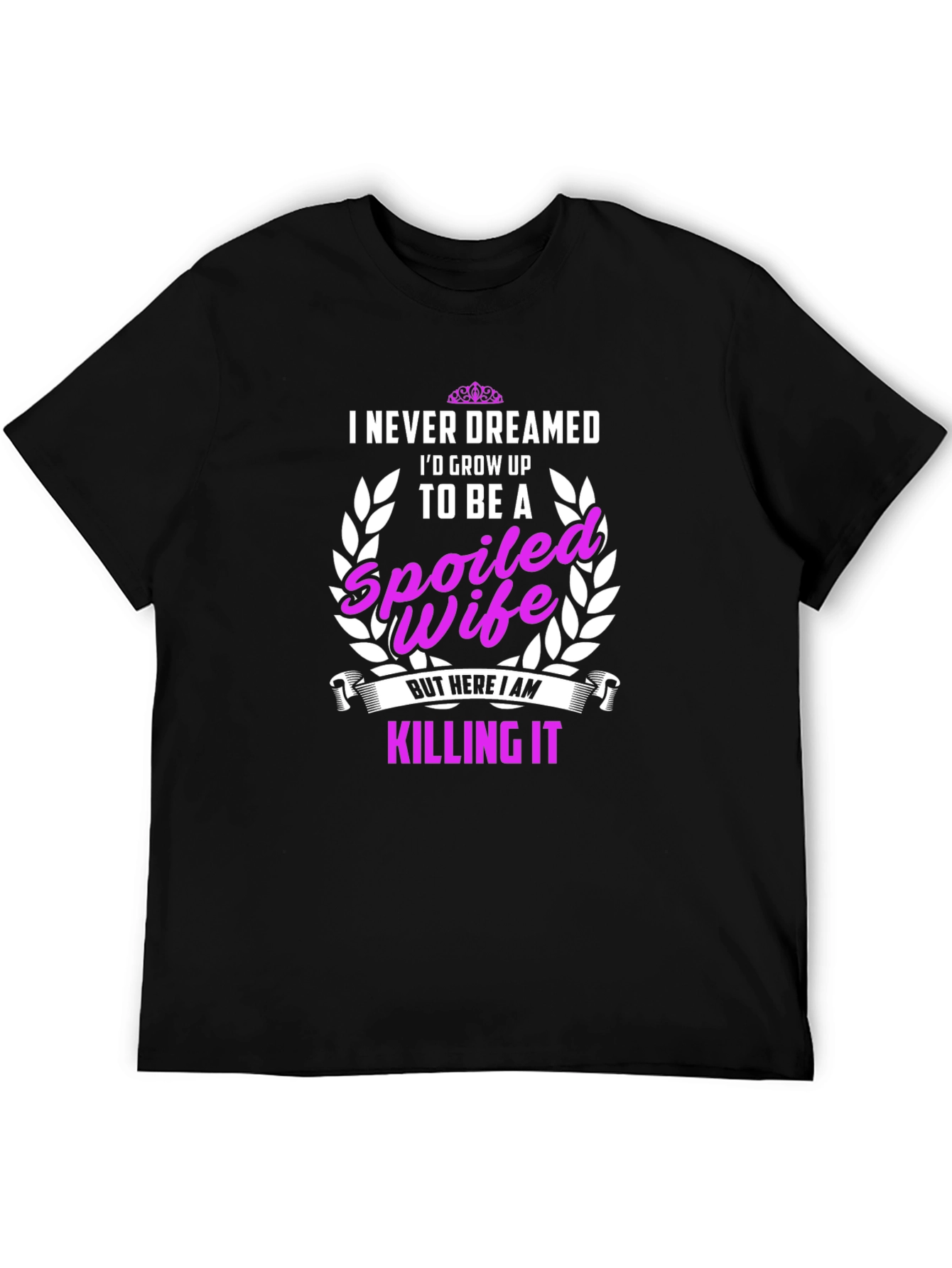 Black Spoiled Wife Graphic Tee - "Killing It" T-Shirt view 5