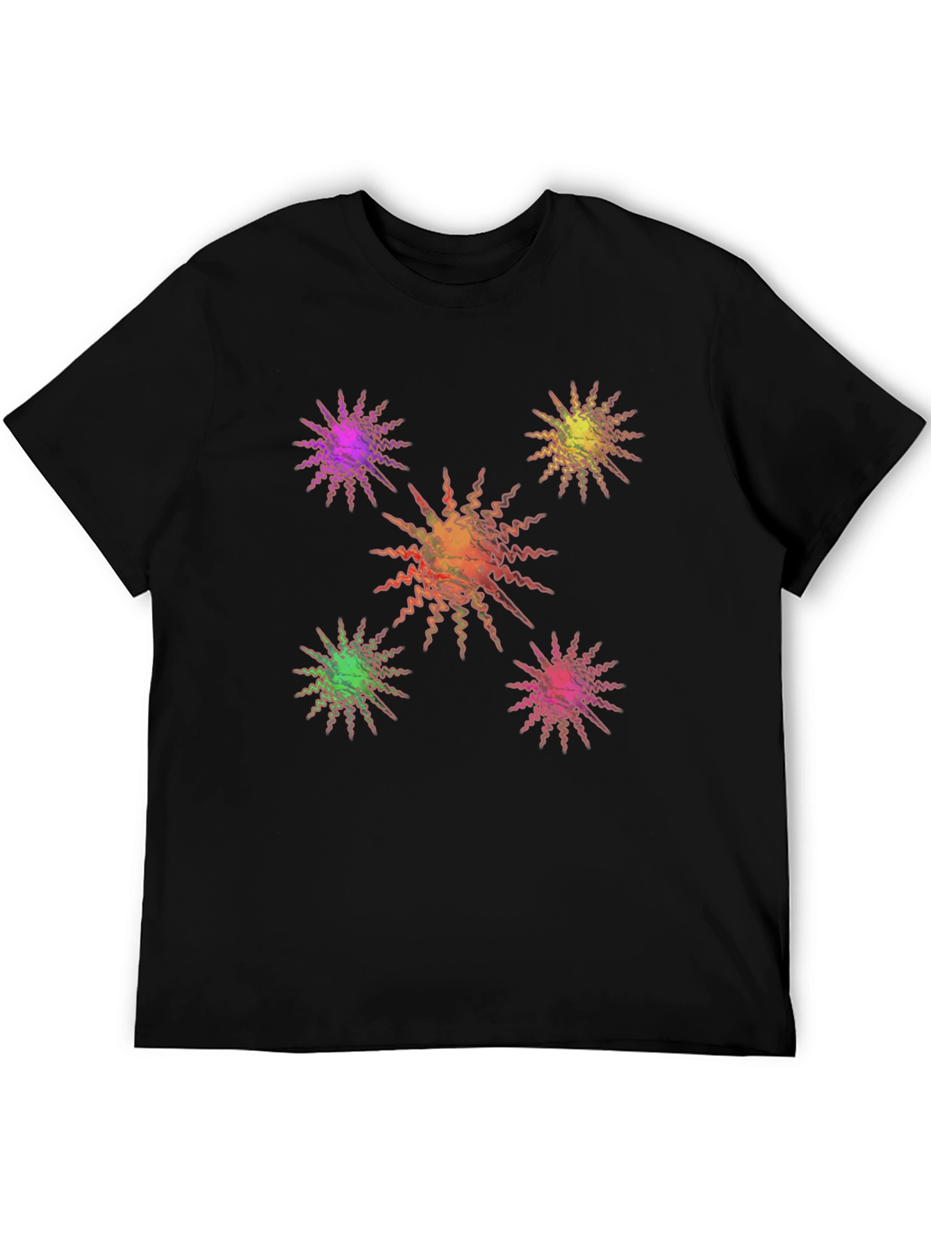 Black Starburst Graphic Print Black T-Shirt view 5