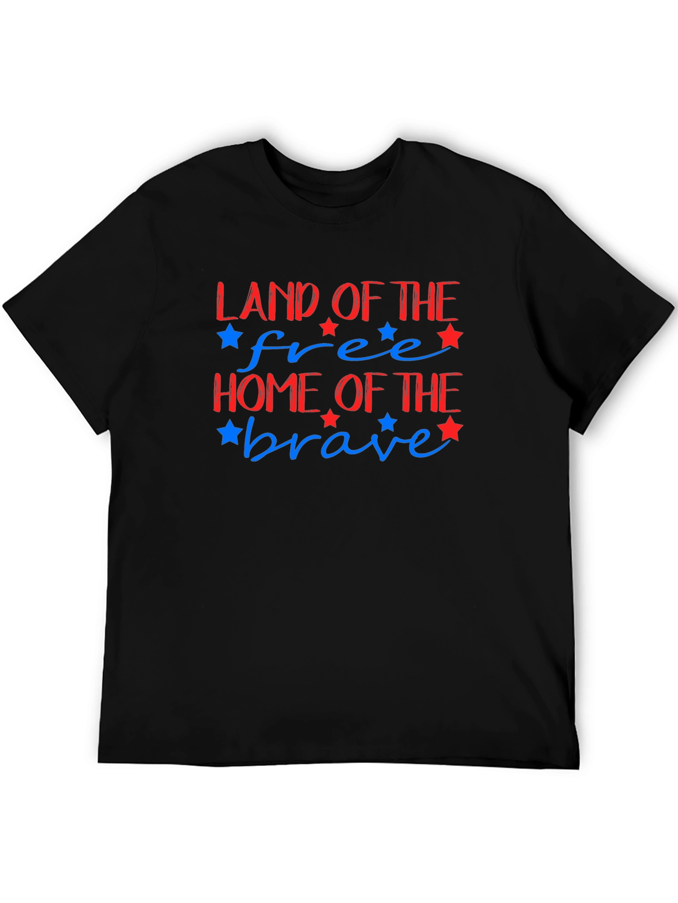 Black Patriotic Land of the Free Graphic Tee view 5
