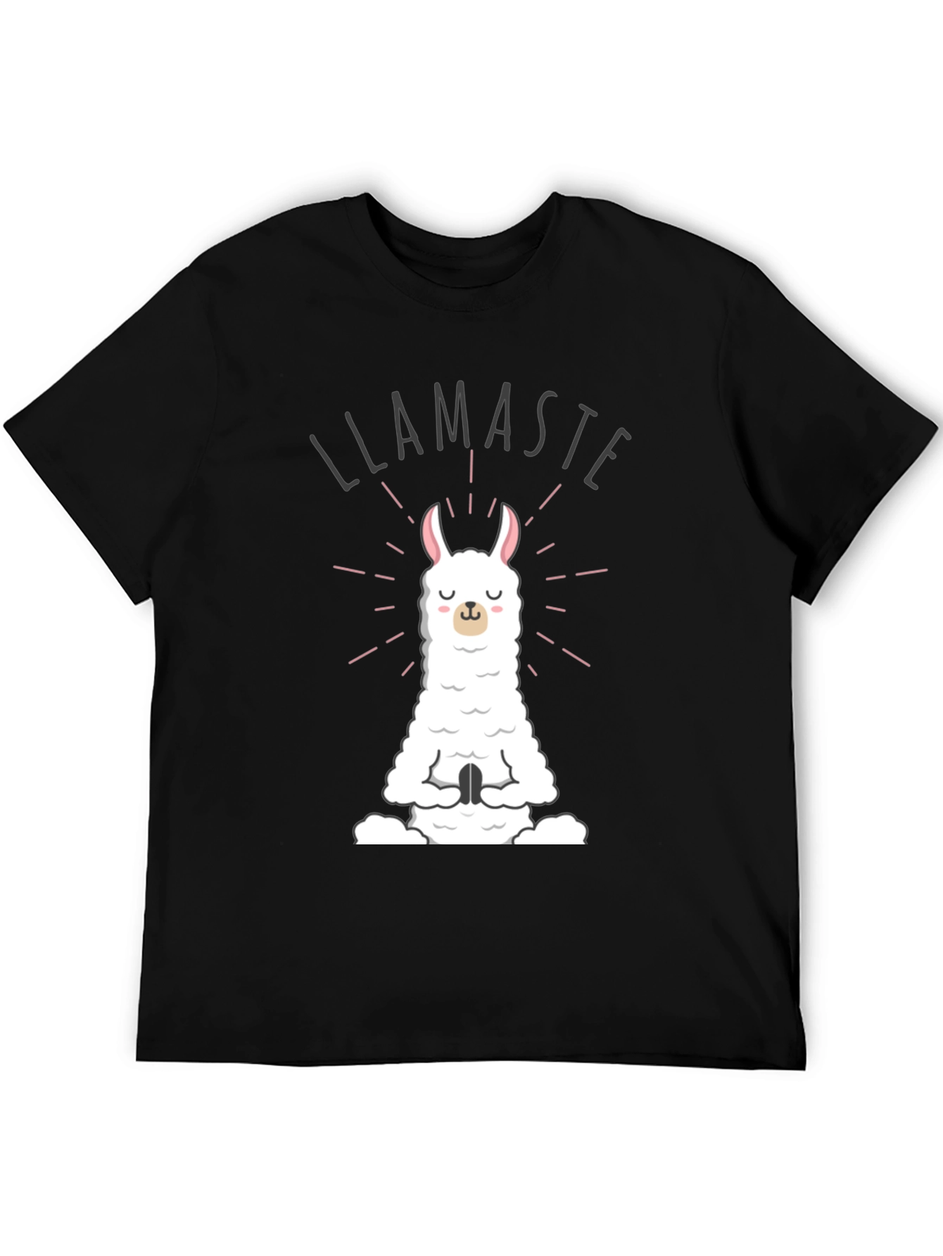 Black Llamaste Meditation T-Shirt - Funny Yoga Tee view 5