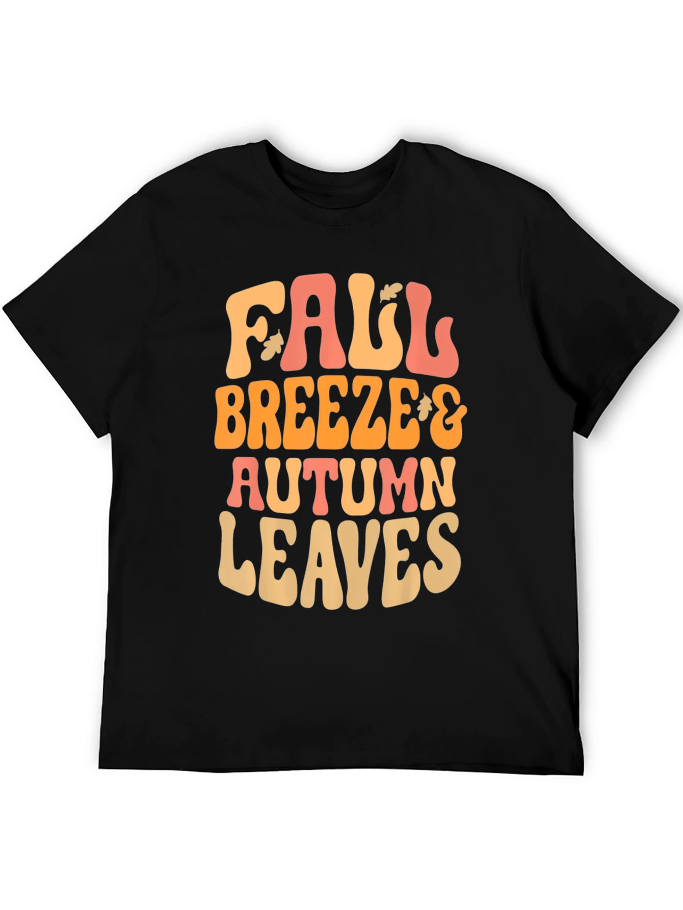Black Fall Breeze Autumn Leaves Graphic Tee view 5