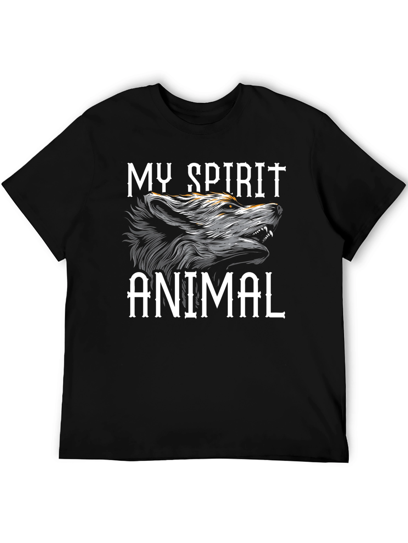 Black My Spirit Animal Black T-Shirt view 5
