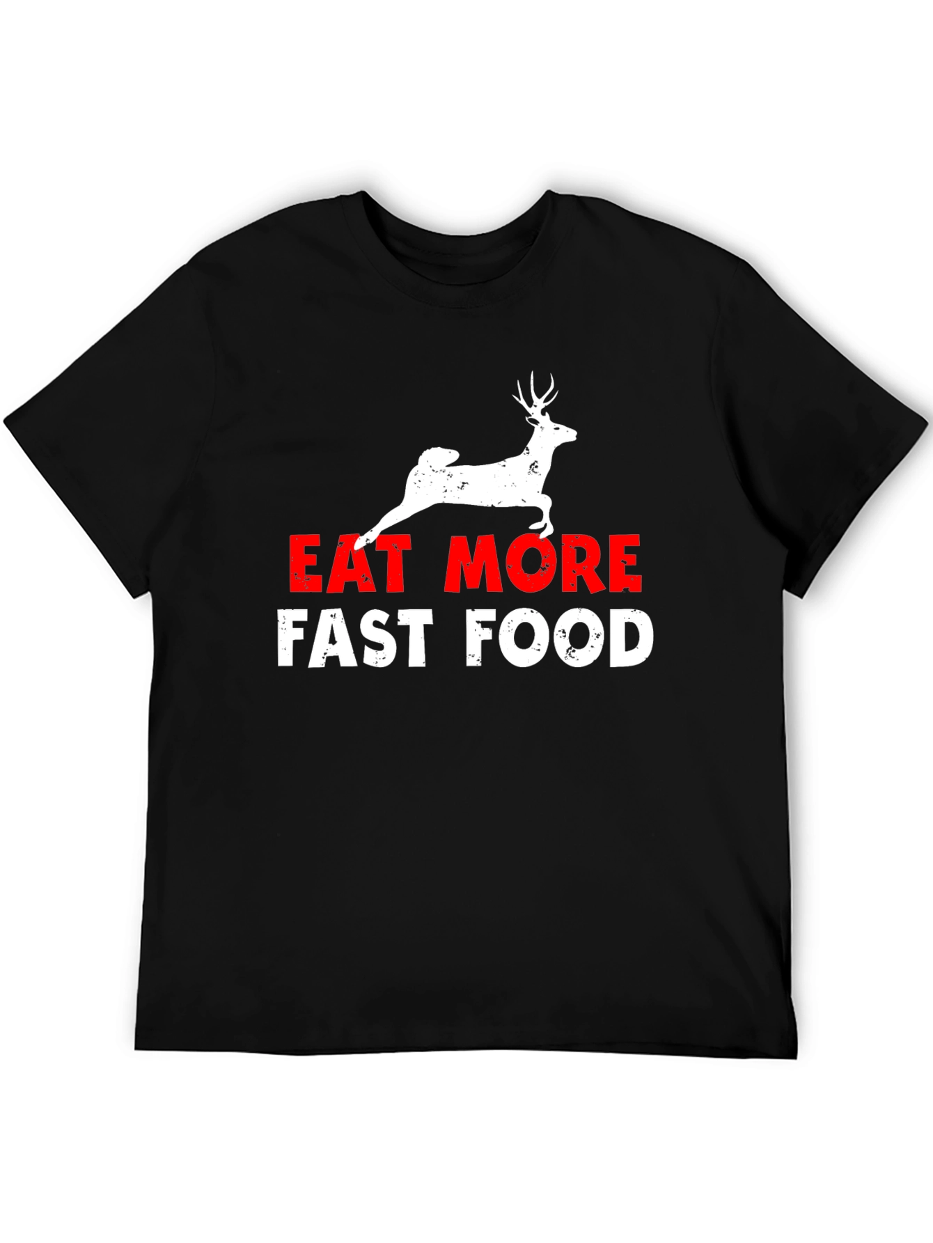 Black Eat More Fast Food Black Graphic Tee view 5