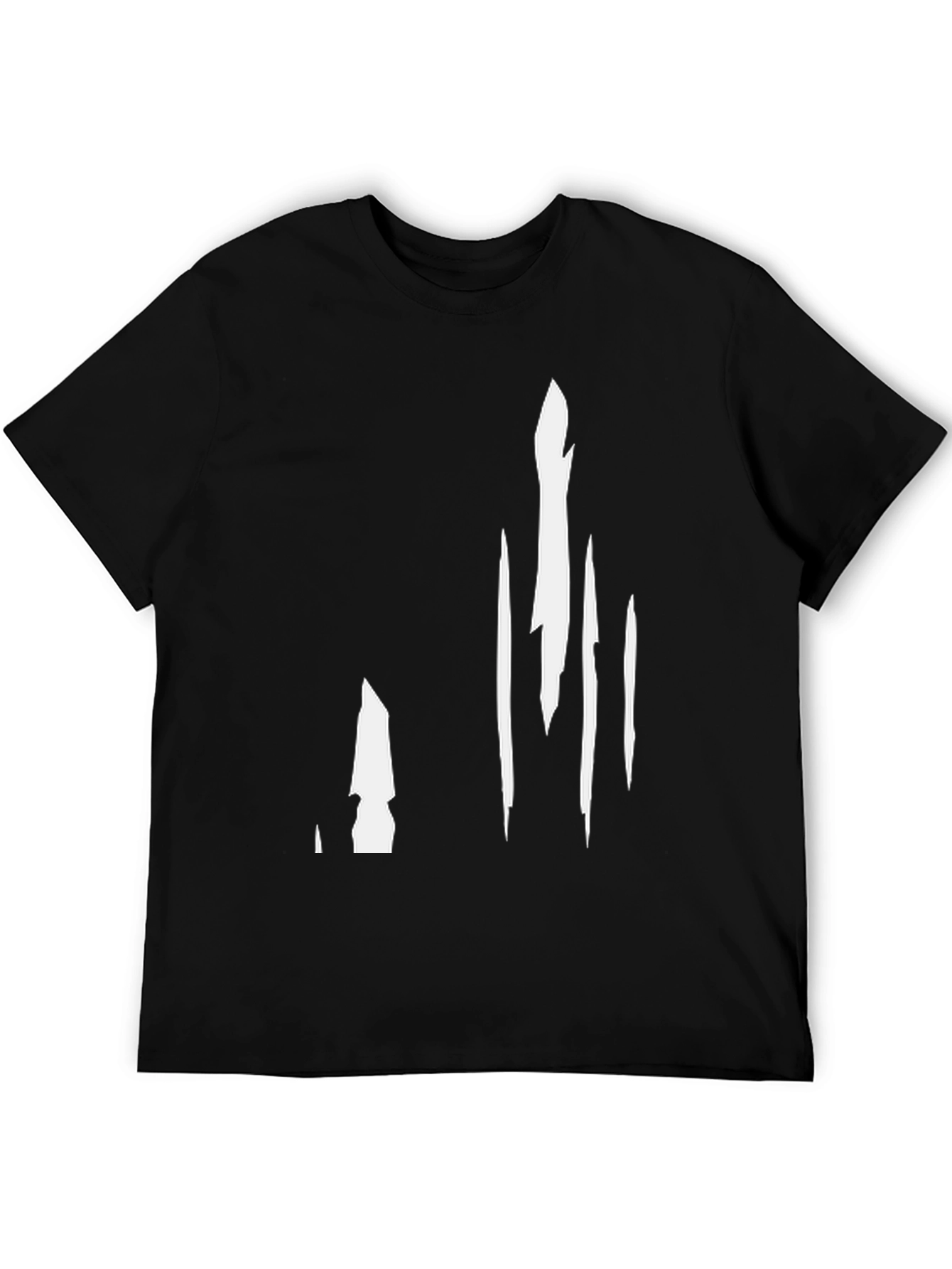 Black Modern Abstract Black Graphic Tee view 5