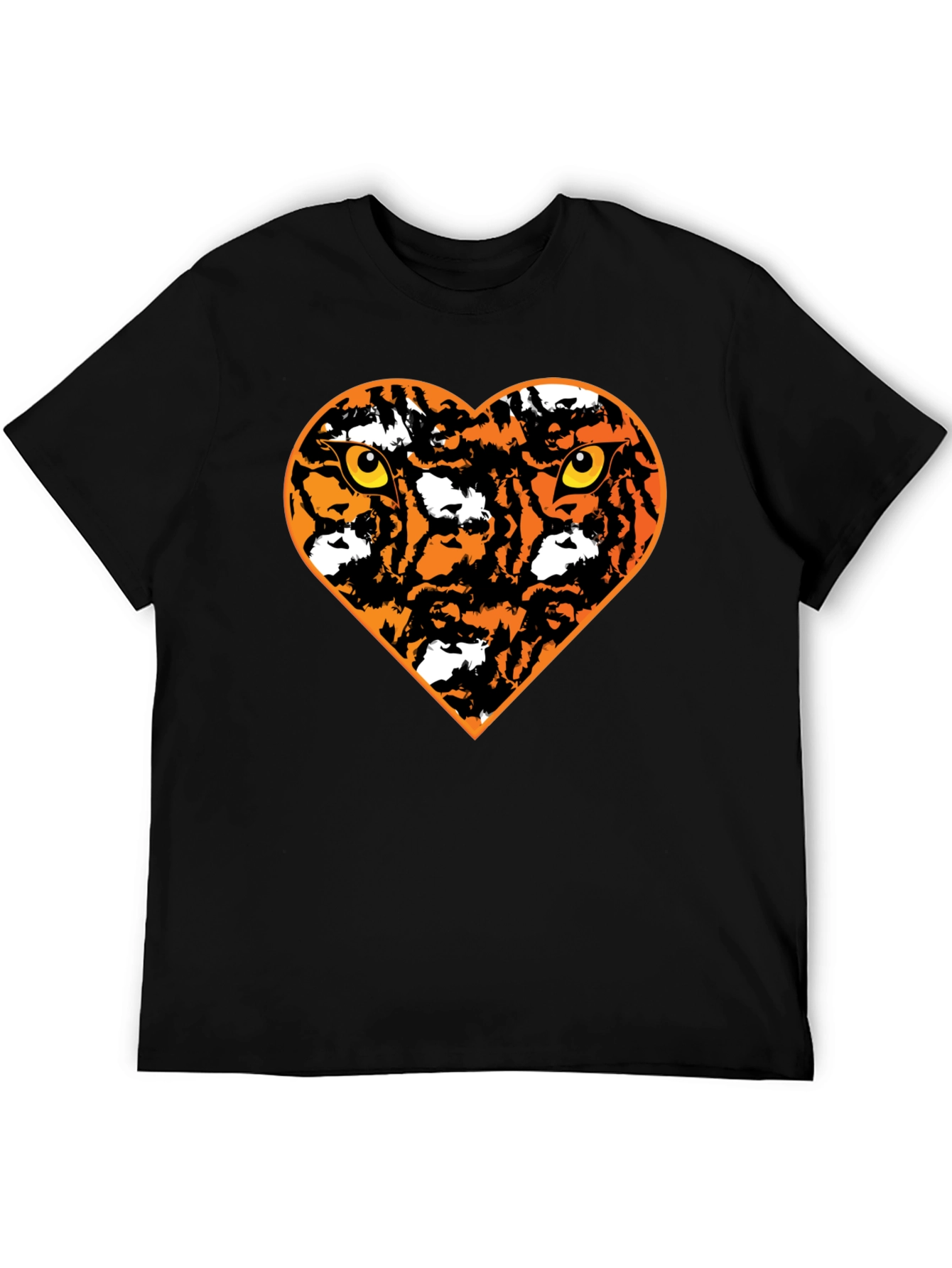Black Tiger Heart Graphic T-Shirt - Black view 5