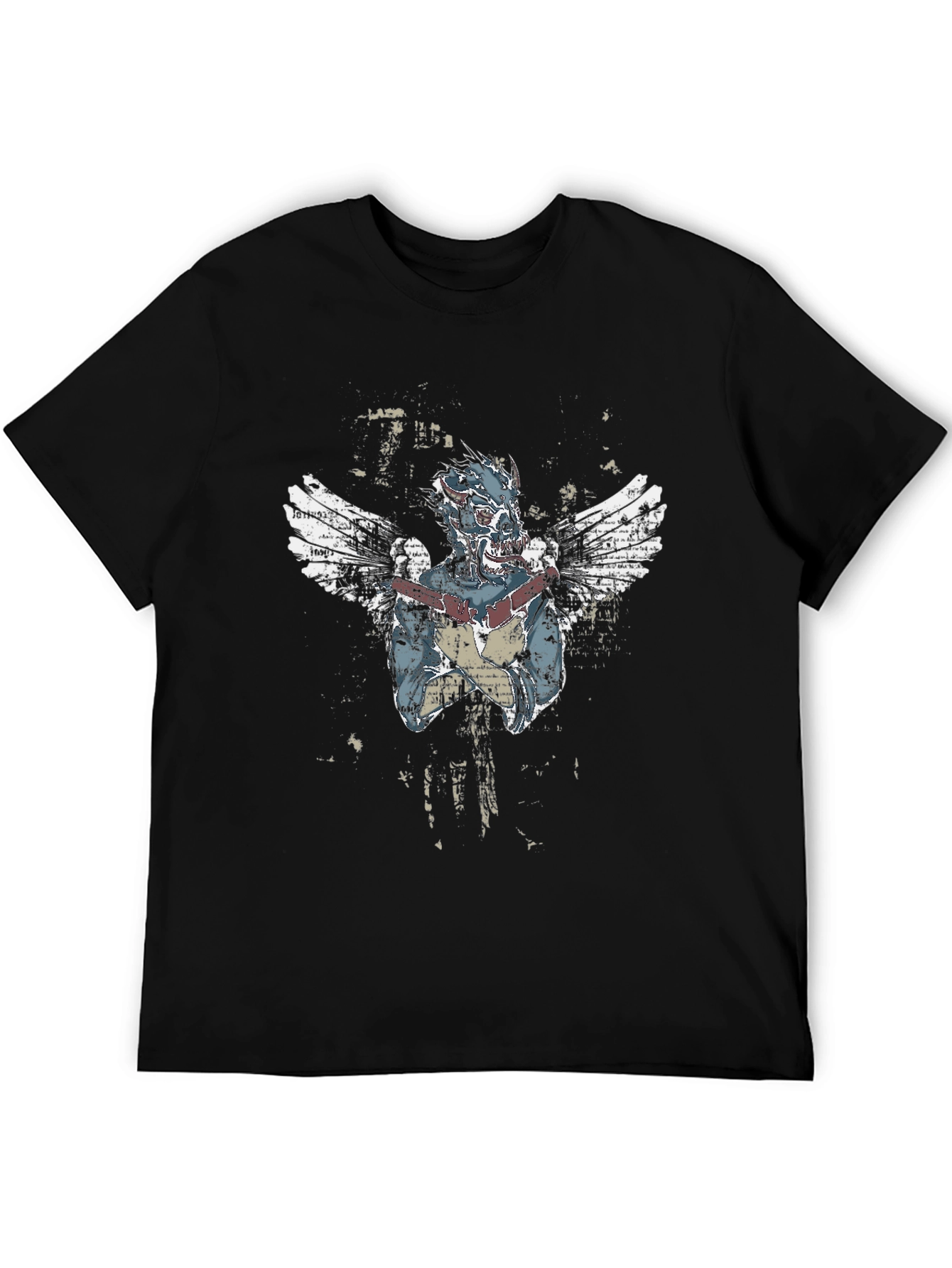 Black Winged Graphic Black T-Shirt view 5