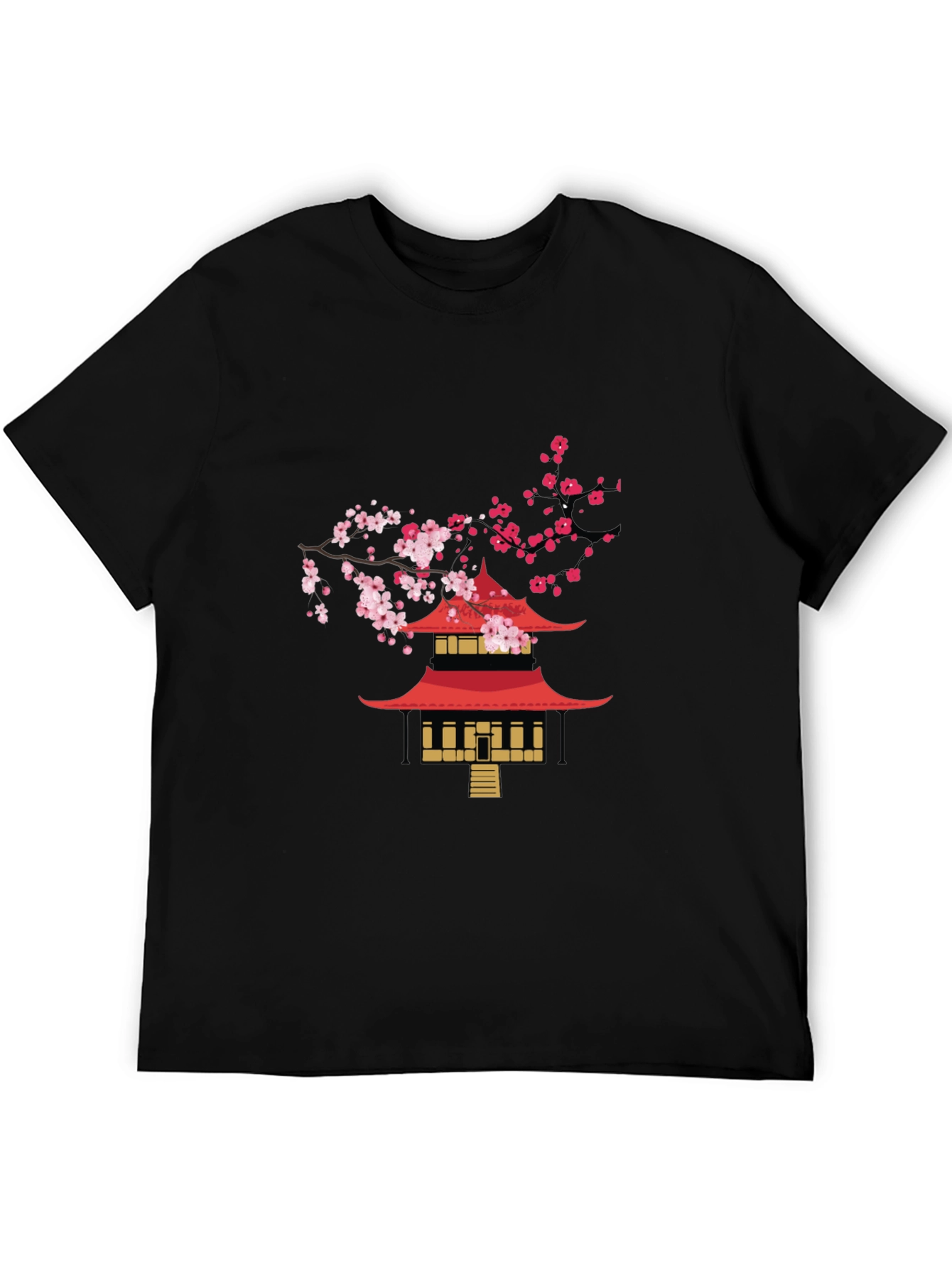 Black Pagoda Blossom Graphic T-Shirt view 5