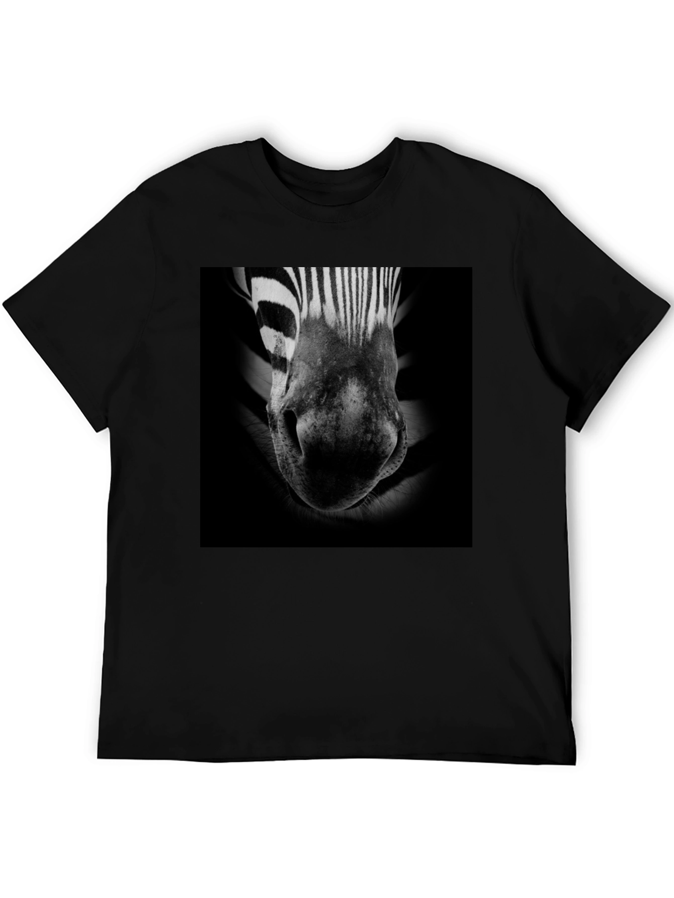Black Zebra Nose Graphic T-Shirt - Black Cotton Tee view 5