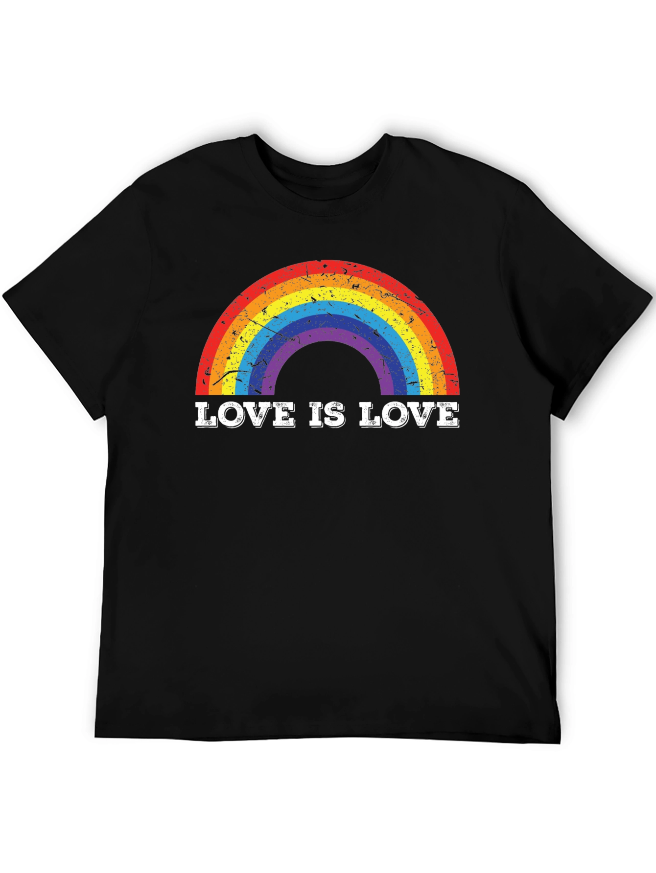 Black Love Is Love Rainbow Graphic Tee - Pride T-Shirt view 5
