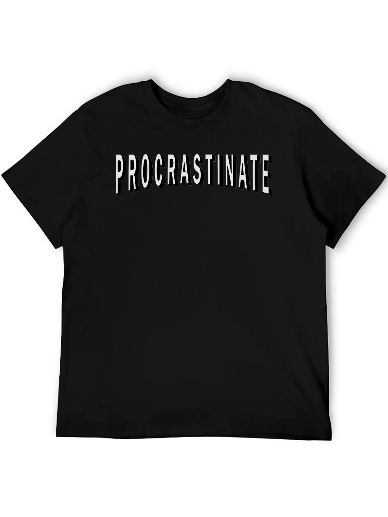 Black Procrastinate T-Shirt - Funny Graphic Tee for Men view 5