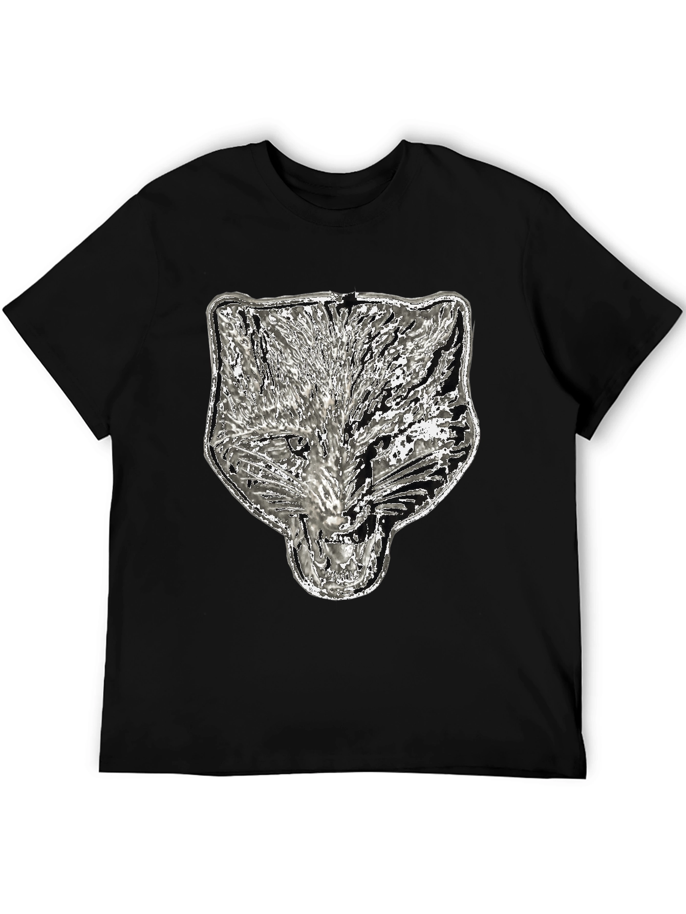 Black Wolf Graphic Tee - Black Cotton Blend view 5
