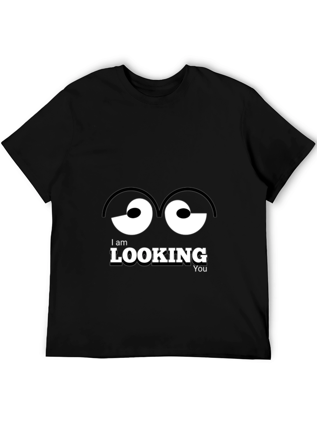 Funny Eyes Graphic Black T-Shirt - 5