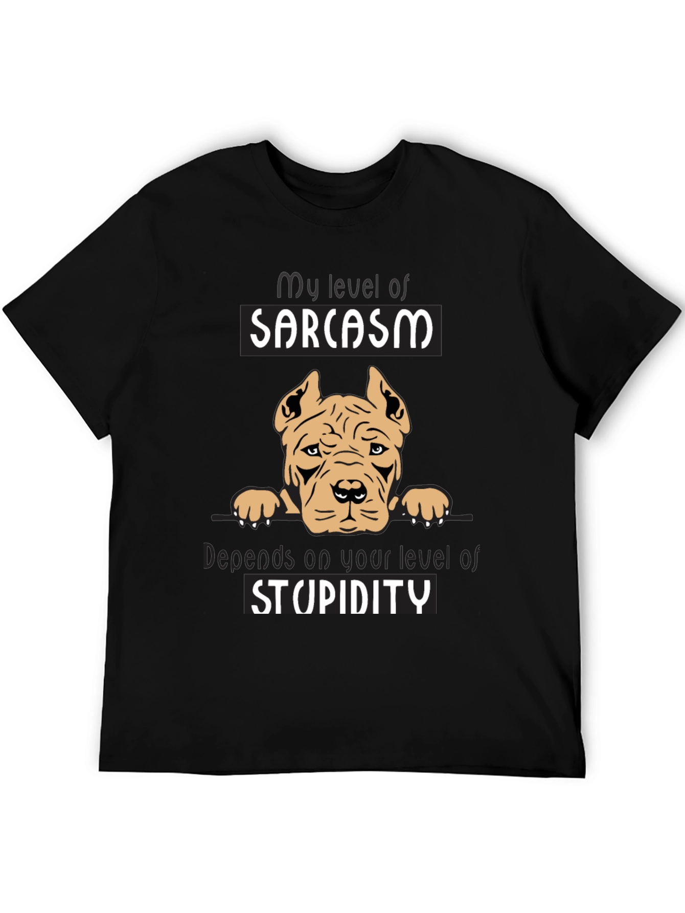 Black Sarcastic Dog Graphic Tee - Men's Black T-Shirt view 5
