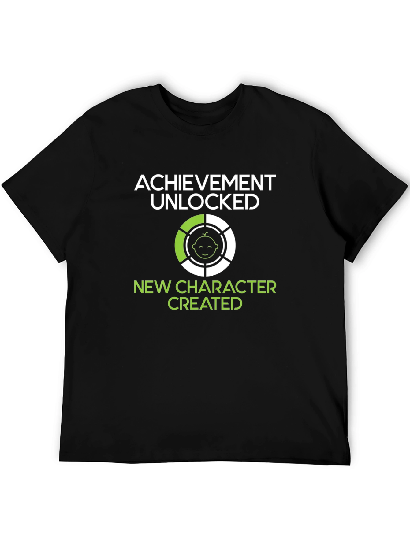 Black Achievement Unlocked: New Character Created T-Shirt view 5