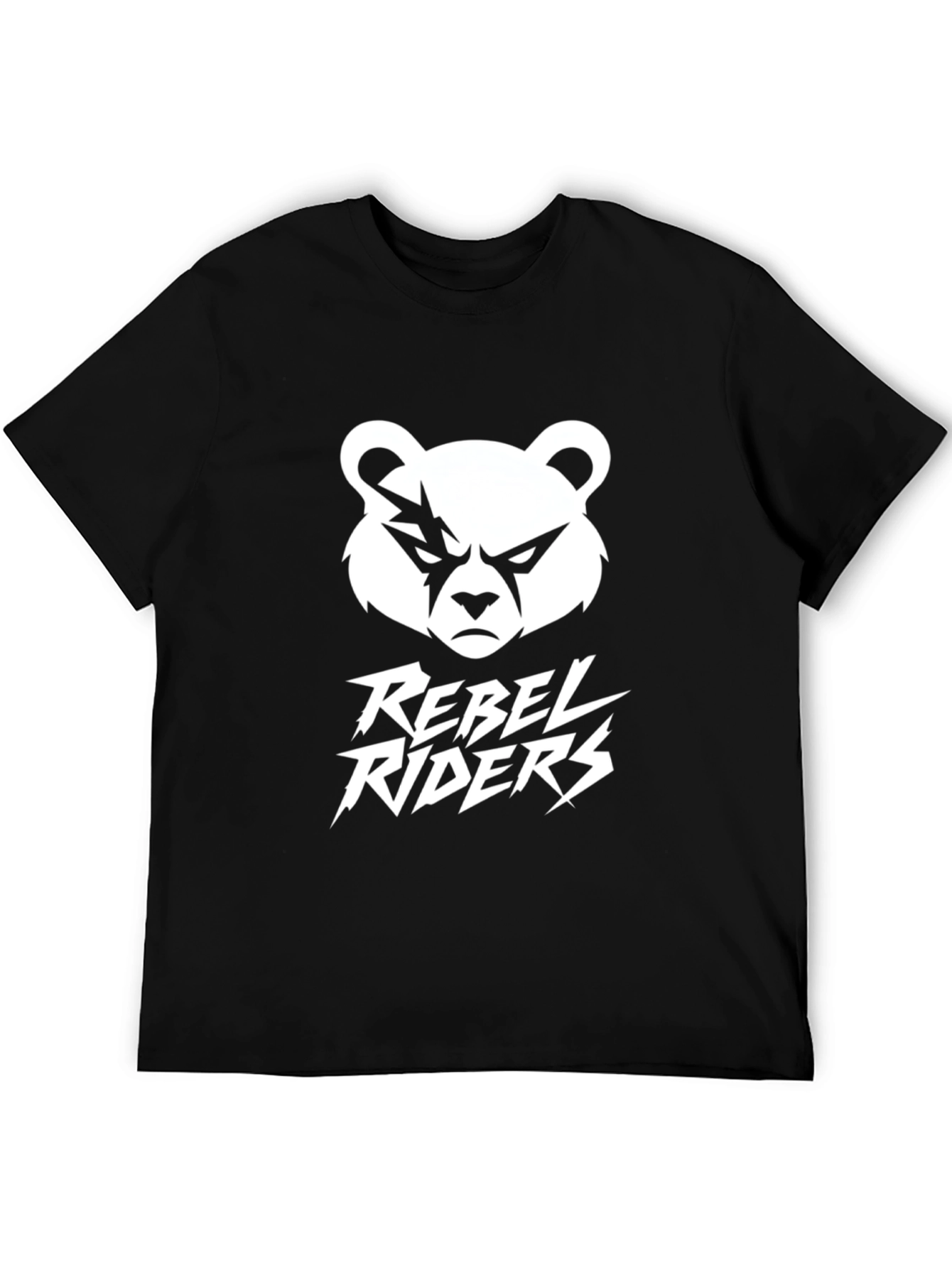 Black Rebel Riders Graphic Tee - Bold Black Cotton T-Shirt view 5