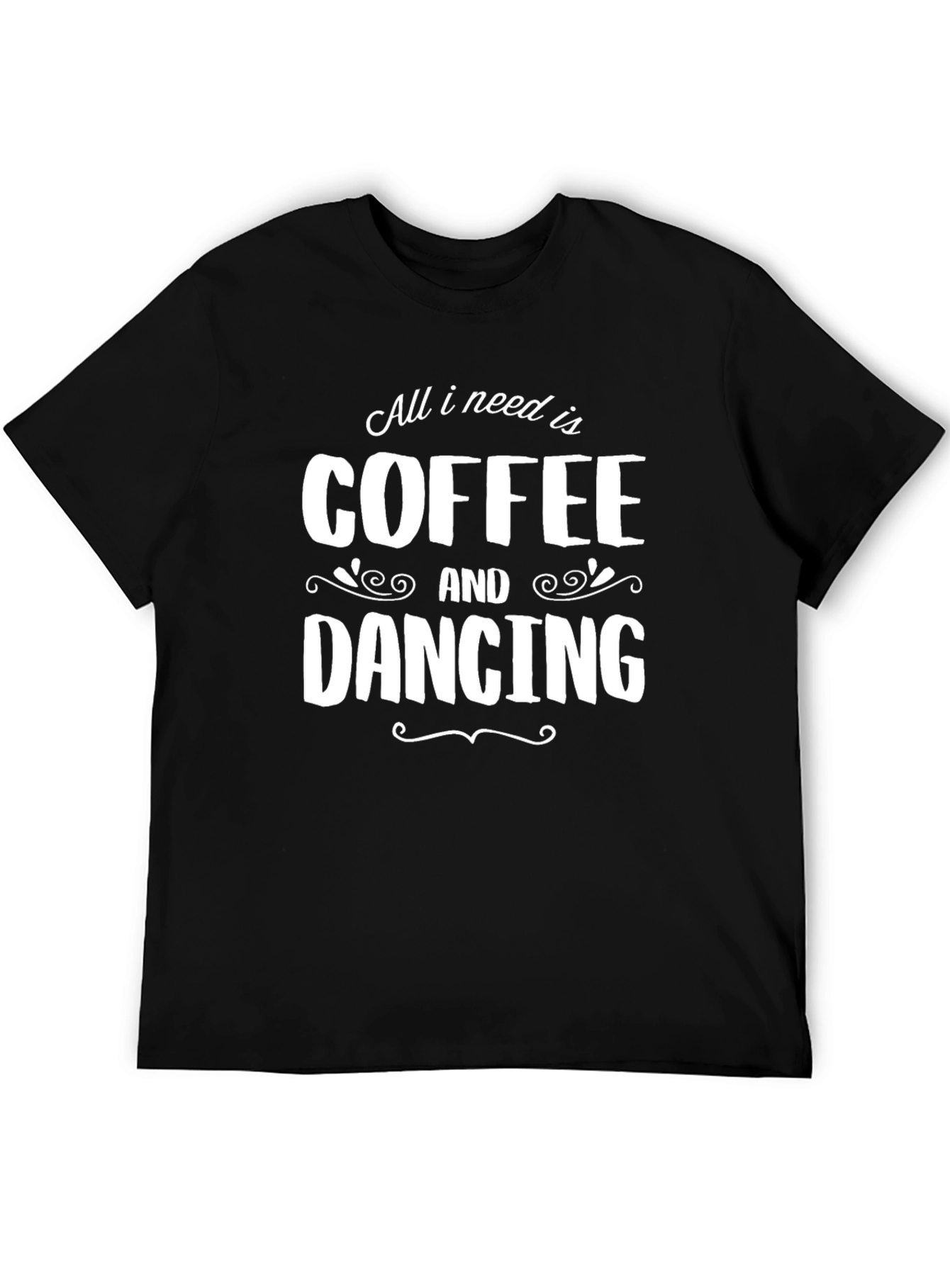 Black Coffee and Dancing T-Shirt - Black, Cotton Blend view 5