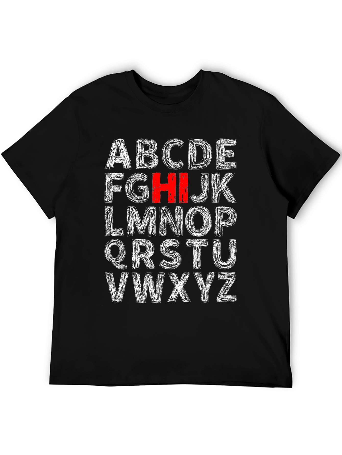 Black Alphabet Initial T-Shirt - HI Stands Out! view 5
