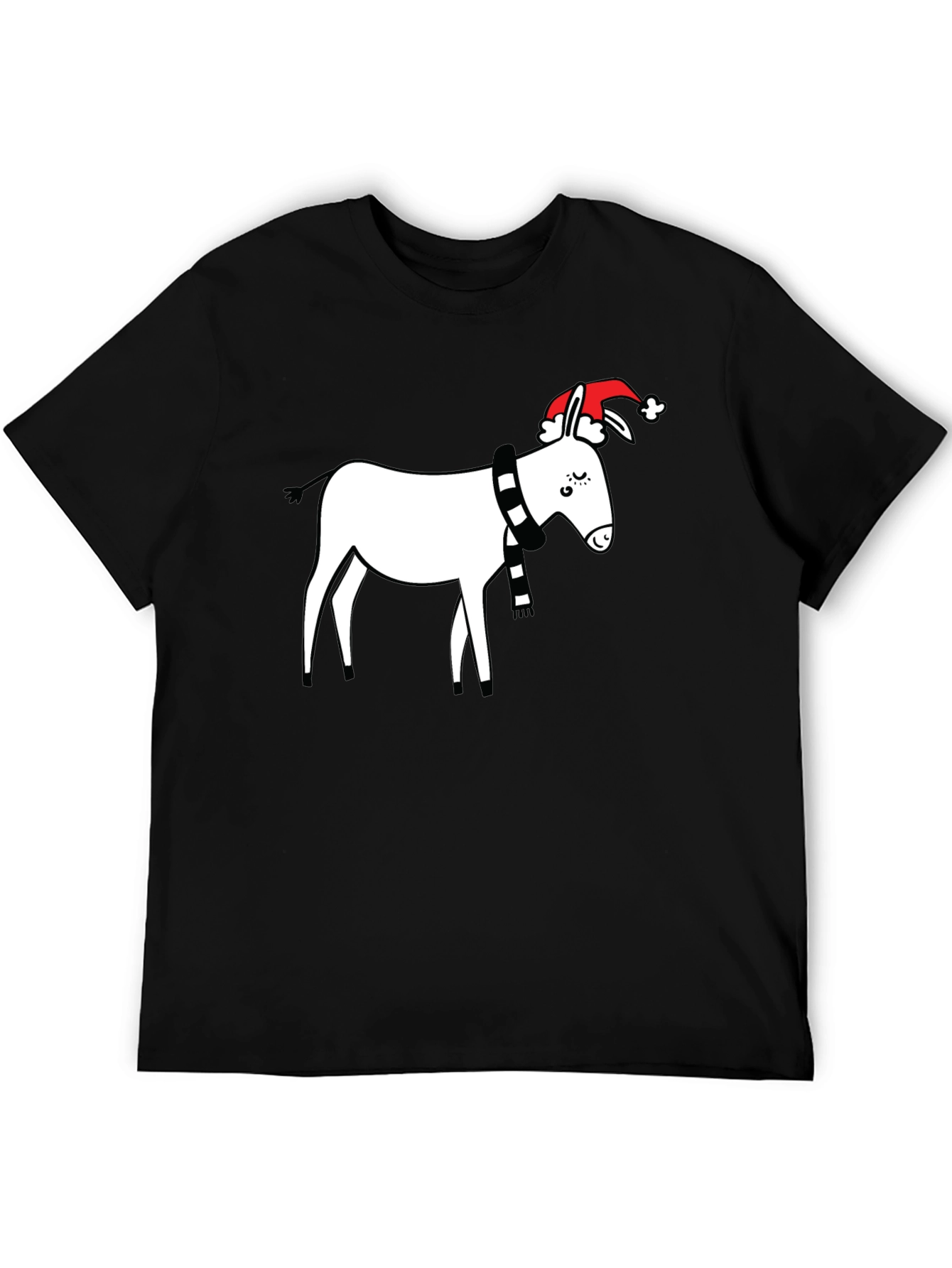 Black Festive Donkey T-Shirt - Holiday Humor view 5