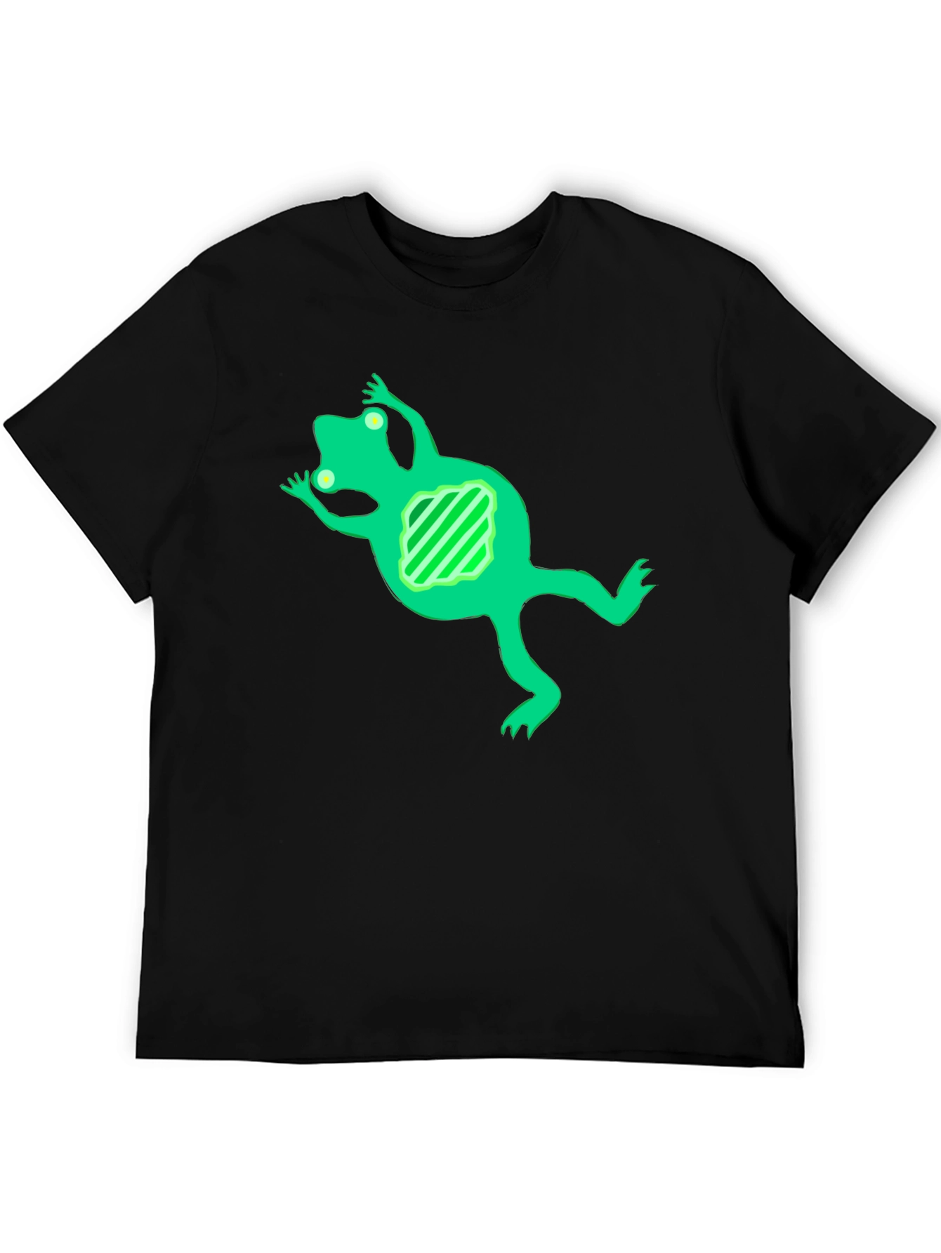 Black Cool Frog Graphic Tee - Black Cotton Blend view 5