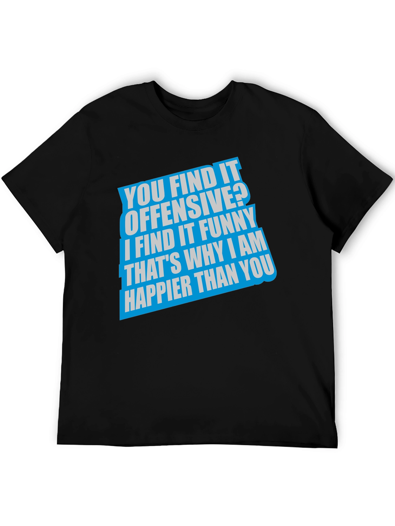 Black Offensive Funny Graphic T-Shirt - Black view 5