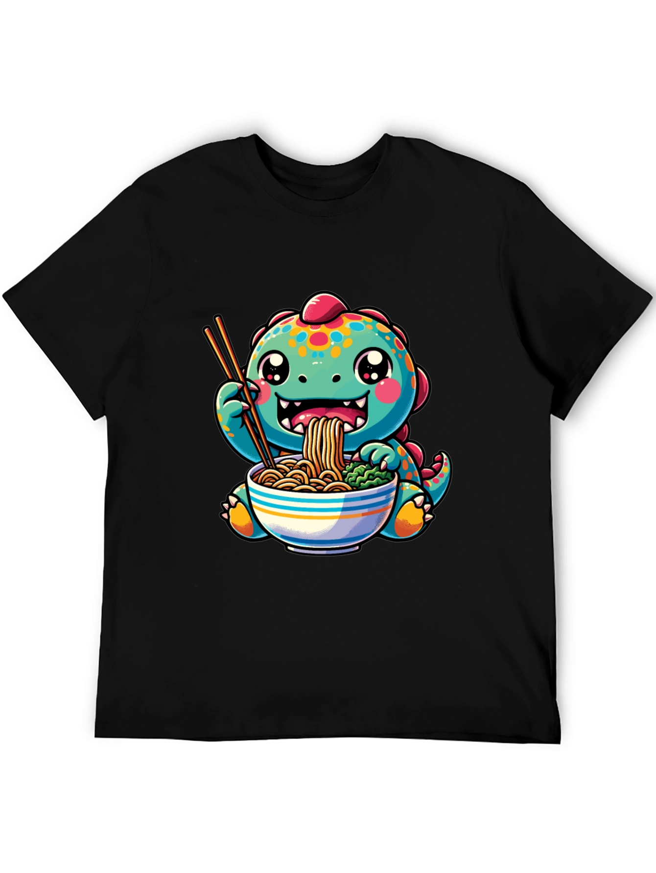 Black Dino Ramen Lover T-Shirt view 5
